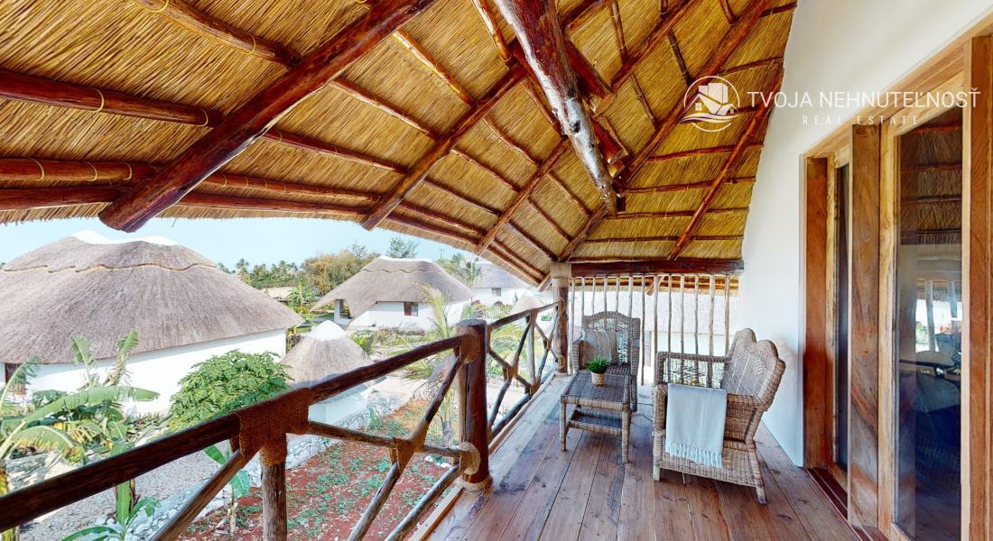 Zaria resort Zanzibar - luxusný poschodový dom, balkón s výhľadom na more a záhradou pre dve osoby D08