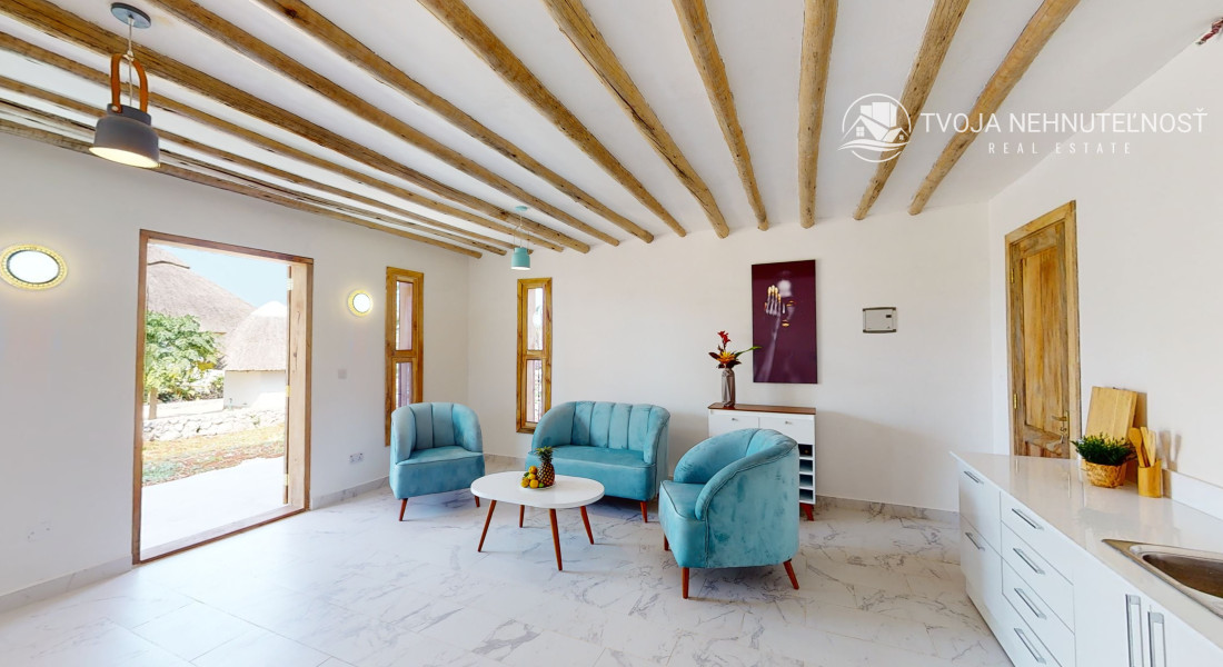 Zaria resort Zanzibar - luxusný poschodový dom, balkón s výhľadom na more a záhradou pre dve osoby D08
