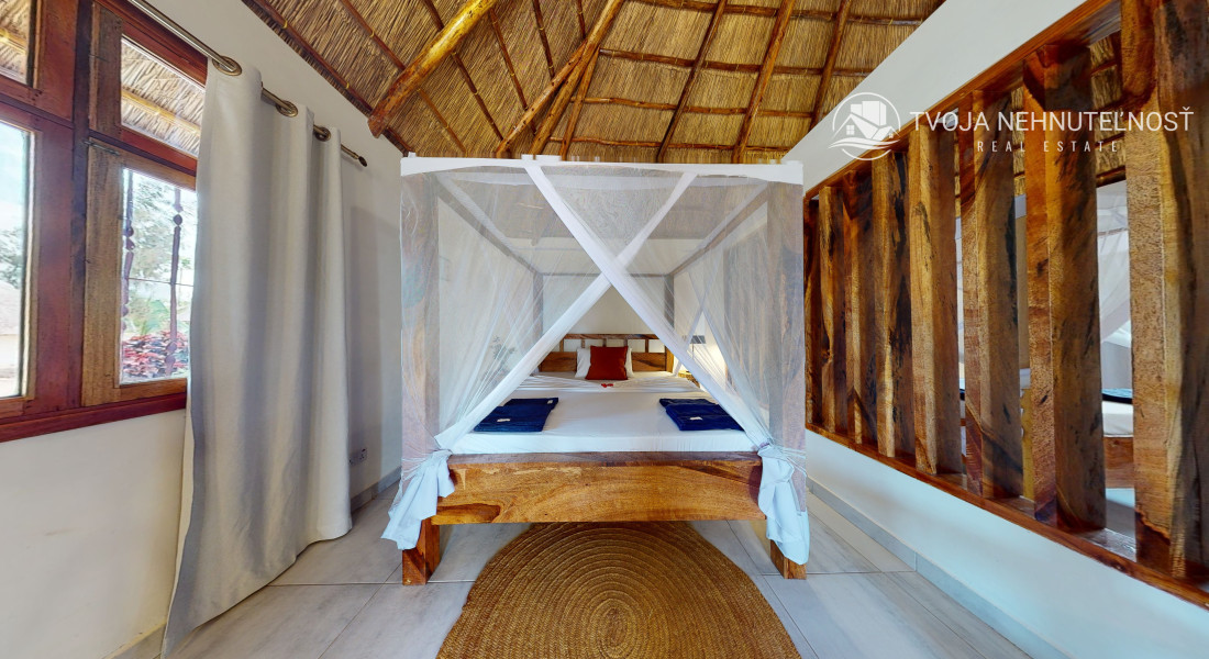 Zaria resort Zanzibar - dovolenkový prenájom bungalovu s dvomi spálňami a záhradou pre 2 páry D11