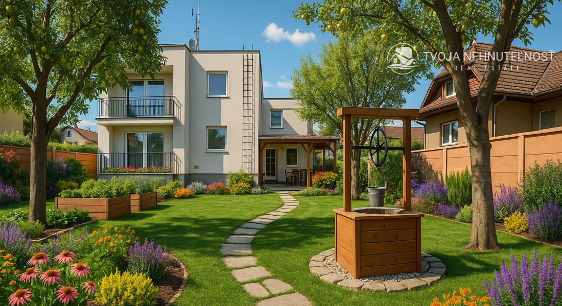 ZNÍŽENÁ CENA.... Dom pre rodinu - 5 izieb, garáž, prístrešok pre auto, slnečný pozemok 600 m2, altánok, podpivničený