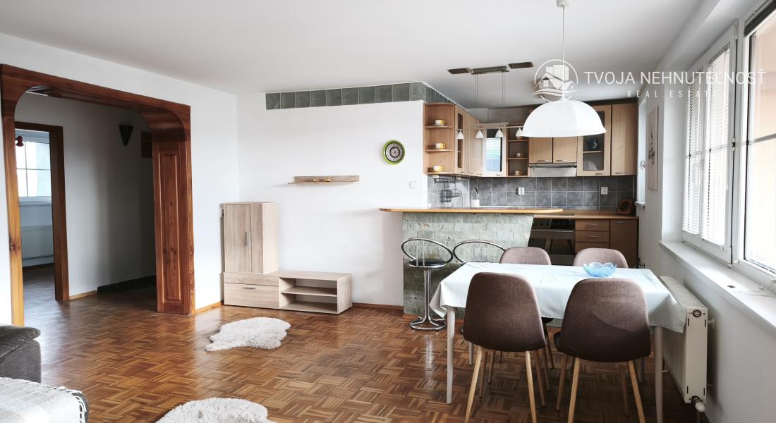 Ihneď voľný 3 izbový priestranný byt s veľkým balkónom, Veselá ulica, zariadený