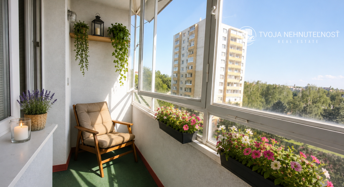 Kúpou voľný 3 izbový byt Sekčov Martina Benku, 59 m2, zariadený, s balkónom