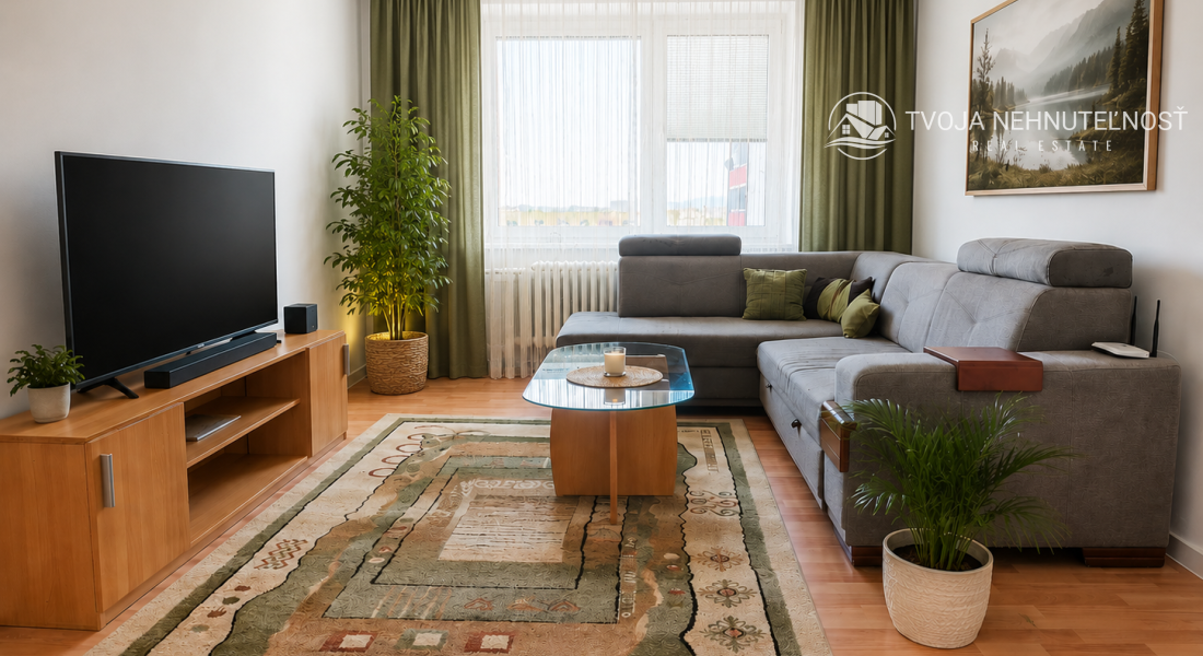 Kúpou voľný 3 izbový byt Sekčov Martina Benku, 59 m2, zariadený, s balkónom
