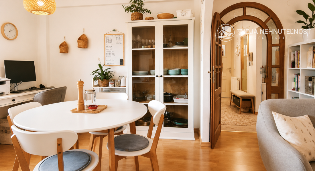 Komfortný veľký 2 izbový byt s garážou, loggia 16 m2, krb, Veselá ulica Prešov