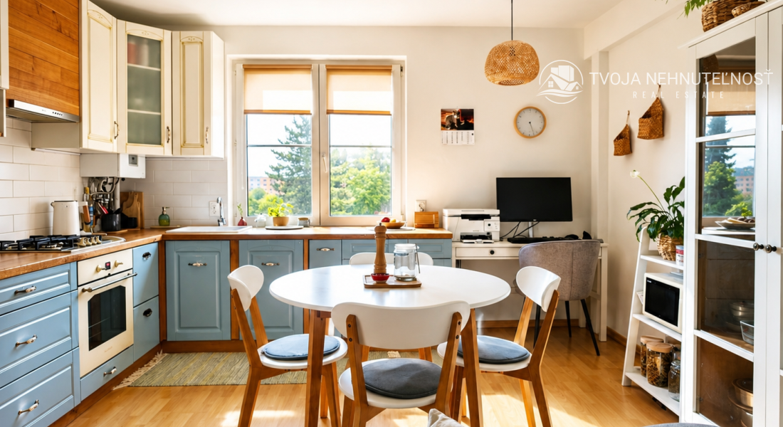 Komfortný veľký 2 izbový byt s garážou, loggia 16 m2, krb, Veselá ulica Prešov