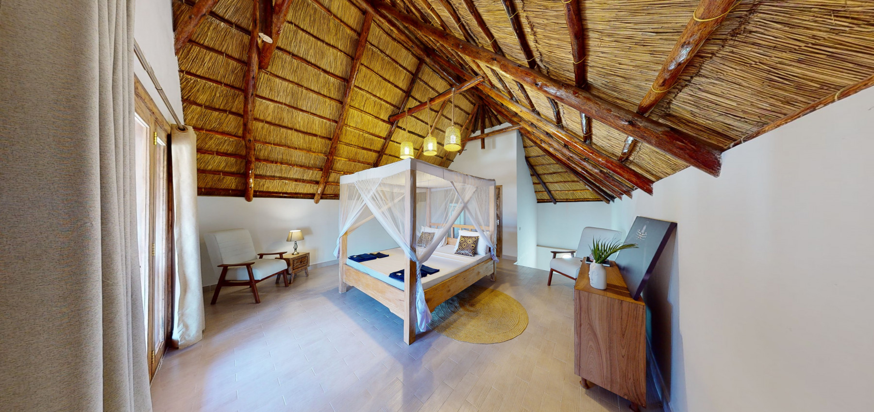 Zaria resort Zanzibar - luxusný poschodový dom, balkón s výhľadom na more a záhradou pre dve osoby D08
