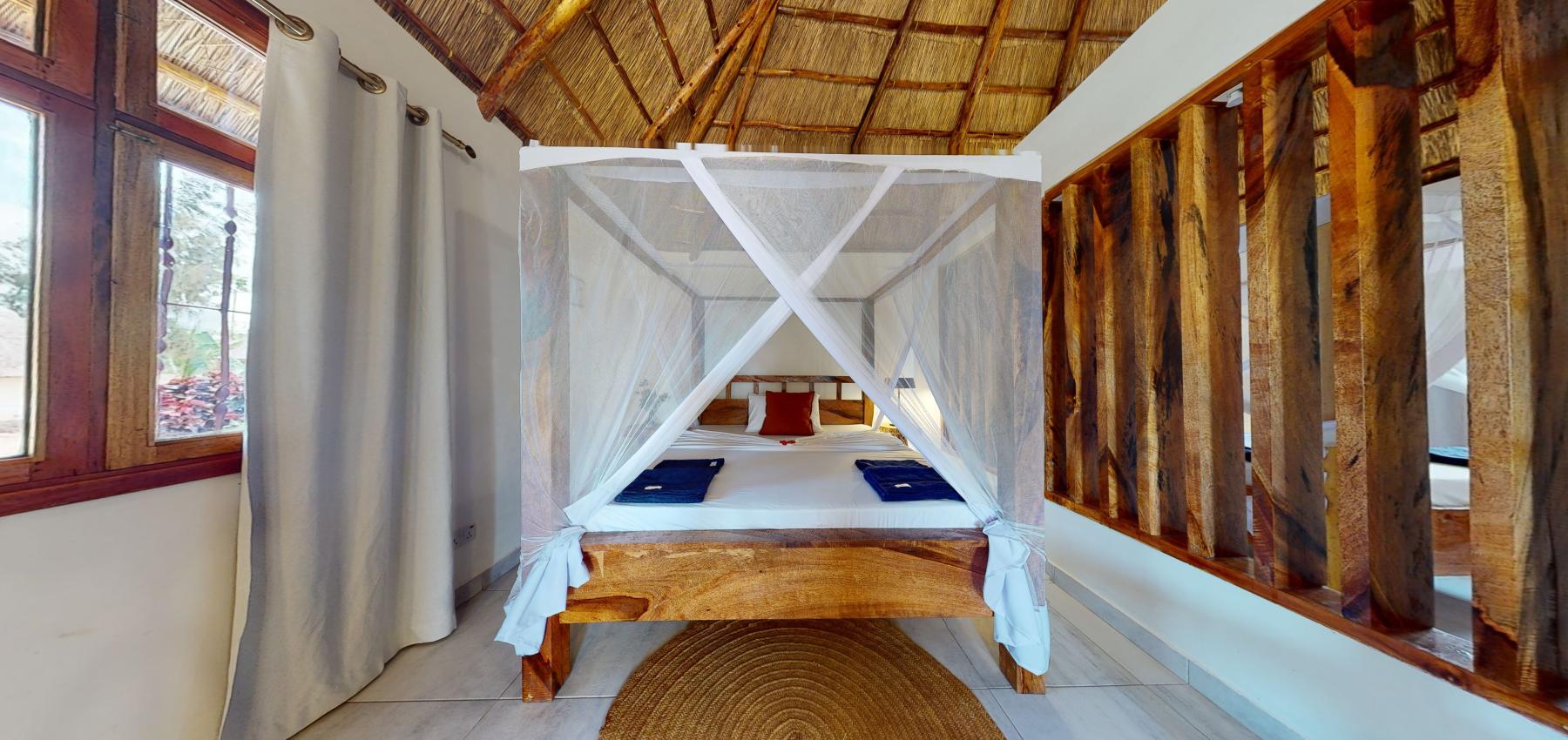 Zaria resort Zanzibar - dovolenkový prenájom bungalovu s dvomi spálňami a záhradou pre 2 páry D11