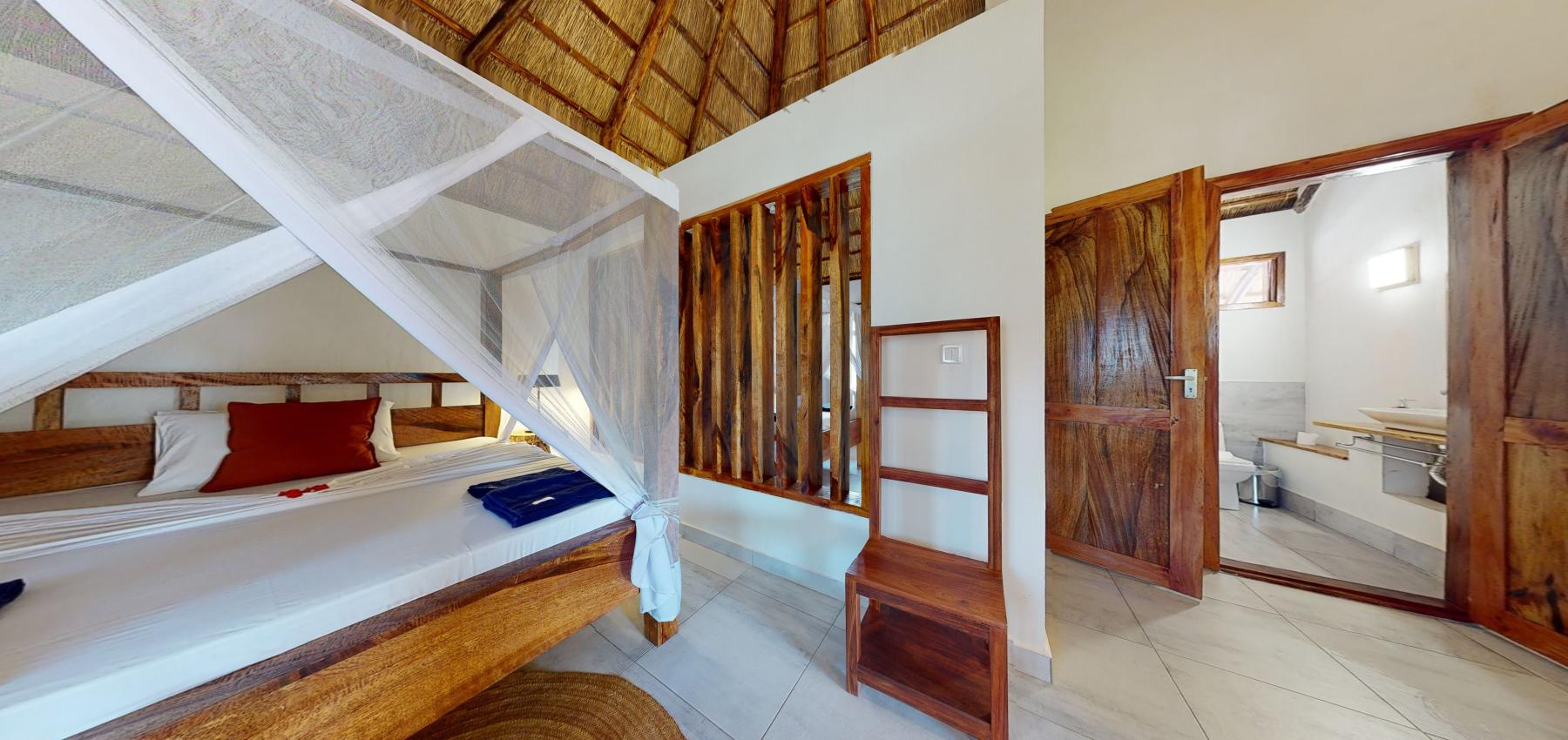 Zaria resort Zanzibar - dovolenkový prenájom bungalovu s dvomi spálňami a záhradou pre 2 páry D11
