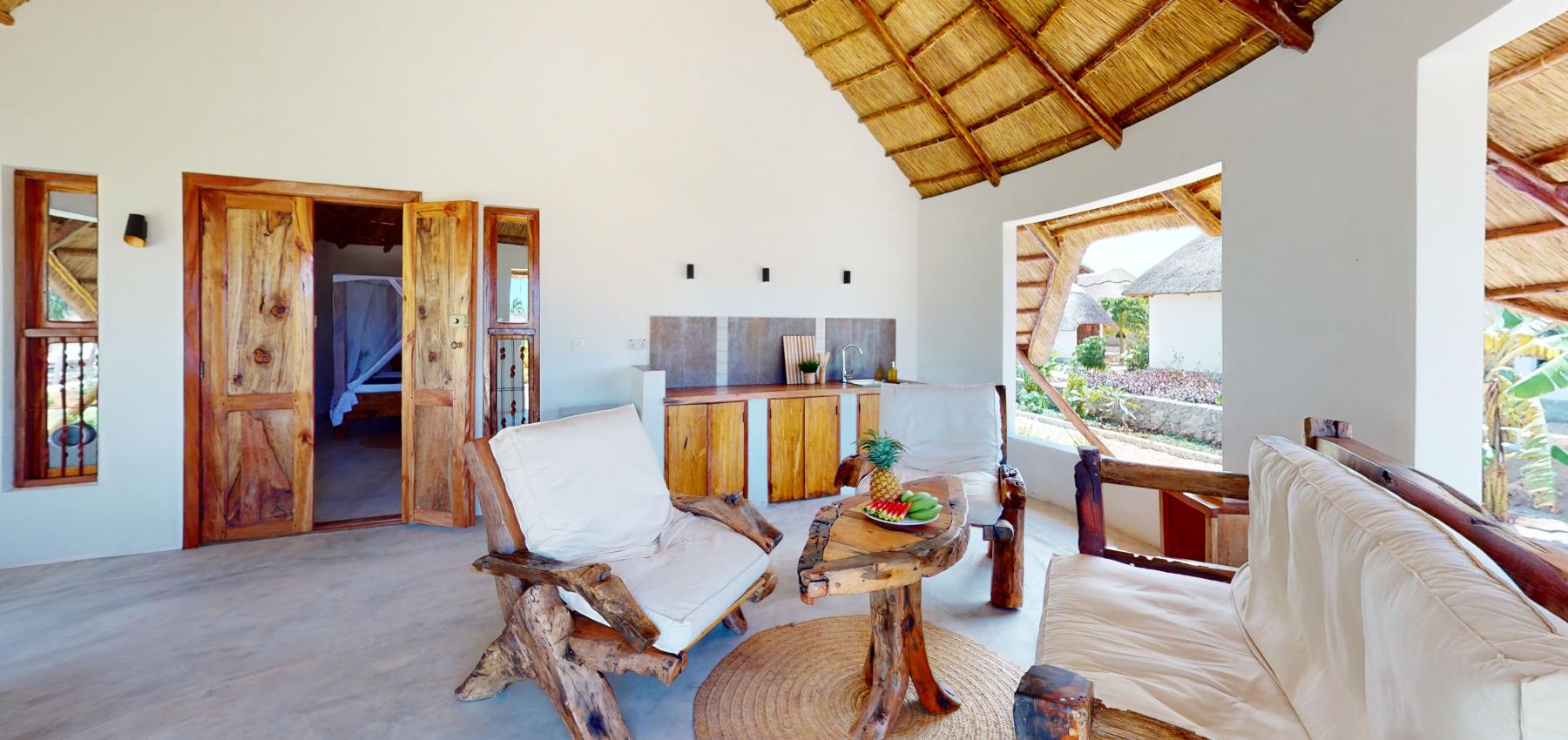 Zaria resort Zanzibar - dovolenkový prenájom bungalovu s dvomi spálňami a záhradou pre 2 páry D11