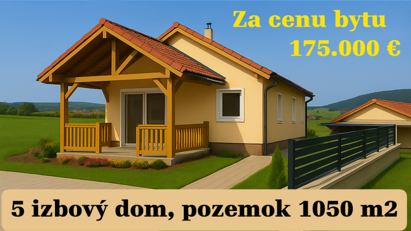 5 izbový rodinný holodom na veľkorysom pozemku 1050 m2 v obci Podhorany
