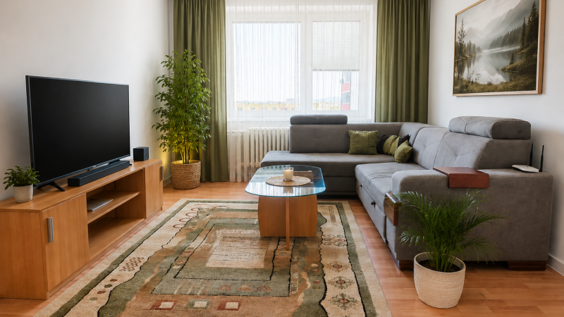 Kúpou voľný 3 izbový byt Sekčov Martina Benku, 59 m2, zariadený, s balkónom